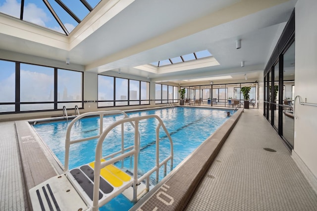 pool with a skylight