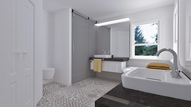 6S438 Williams St, Downers Grove, IL 60516 - bathroom featuring a sink, a freestanding bath, and toilet