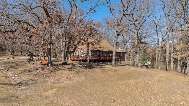 view of front of house featuring a deck