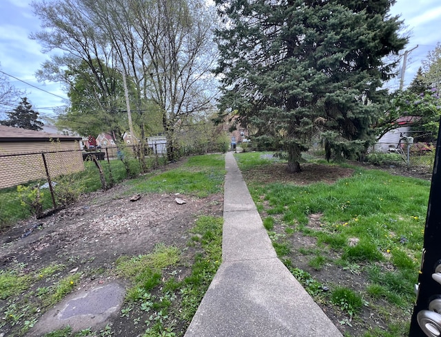 view of yard featuring fence