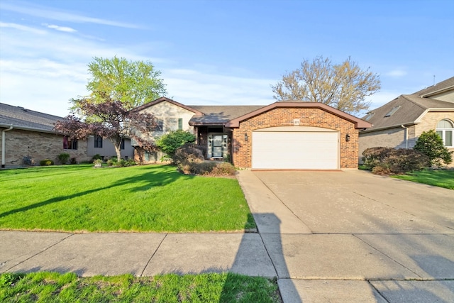 871 Woodcrest Ln, Lemont, IL 60439 - view of front of home featuring a garage, brick siding, driveway, and a front lawn