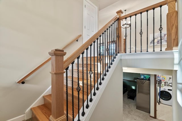 871 Woodcrest Ln, Lemont, IL 60439 - staircase with washer / dryer
