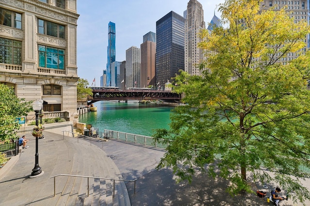 property view of water with a city view