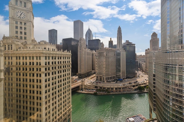 view of city featuring a water view