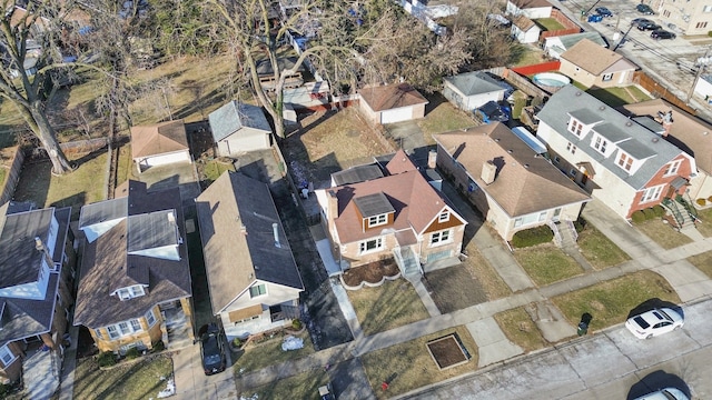 bird's eye view with a residential view