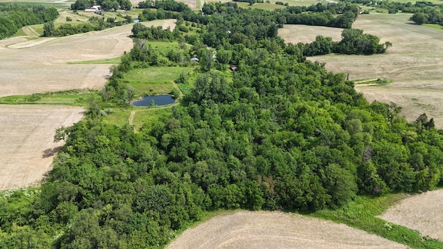 birds eye view of property featuring a rural view