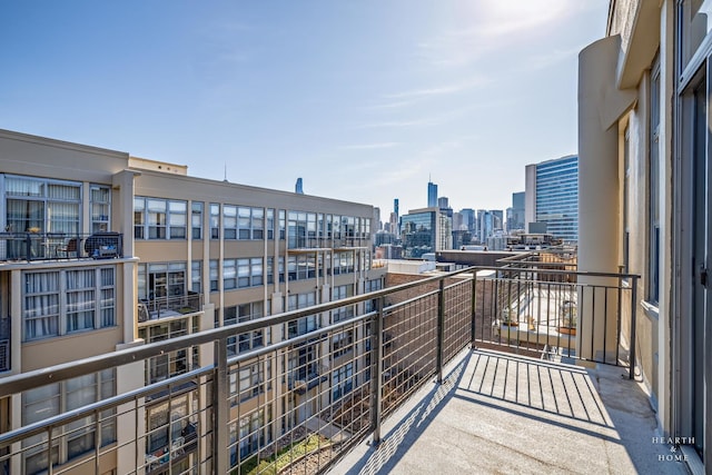 balcony with a view of city