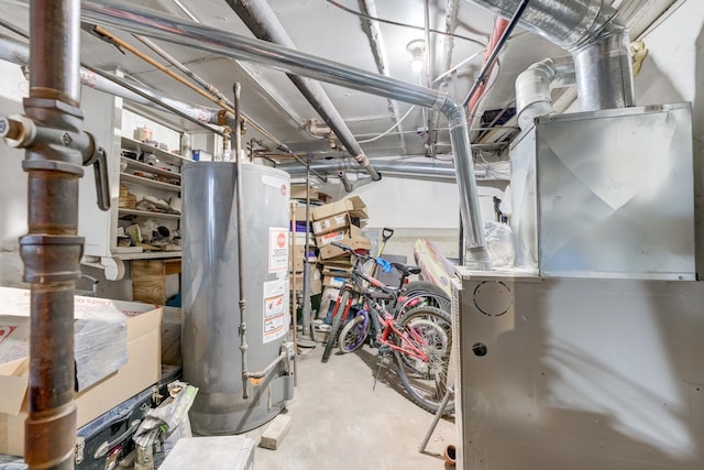 utility room with gas water heater