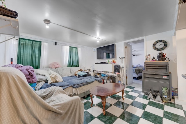 bedroom featuring tile patterned floors