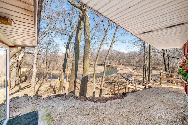 view of yard with a water view