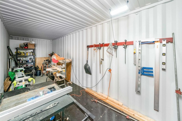 view of storage room