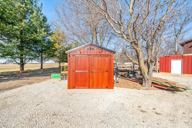 view of shed