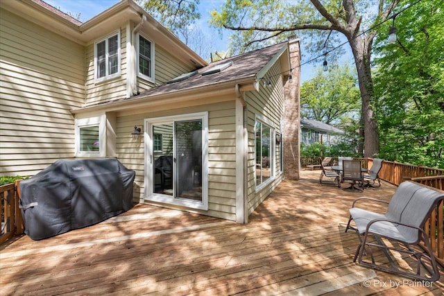 1023 Trillium Trl, West Chicago, IL 60185 - wooden terrace featuring a grill and outdoor dining area