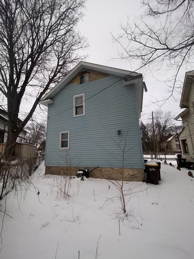 view of snowy exterior