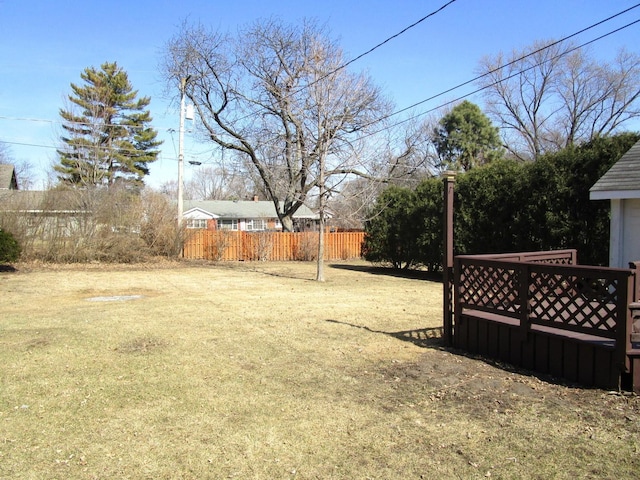 view of yard with fence