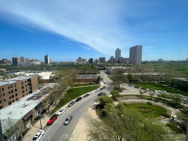 bird's eye view featuring a view of city