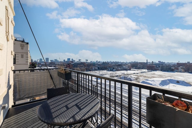 balcony featuring a view of city