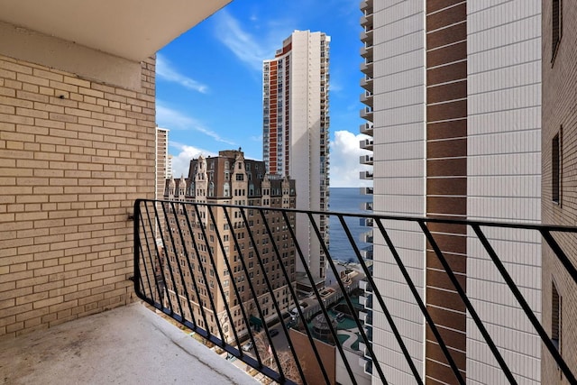 balcony featuring a view of city