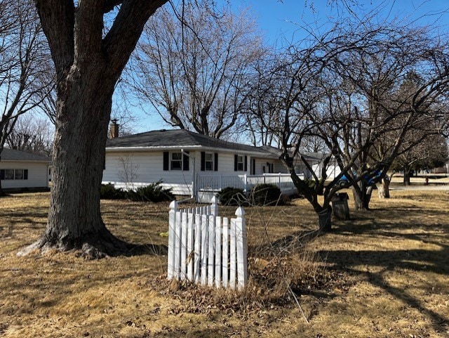 view of single story home