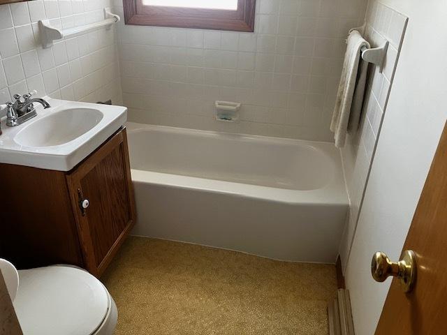 bathroom featuring toilet and vanity