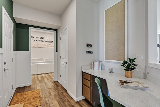 interior space with wood finished floors