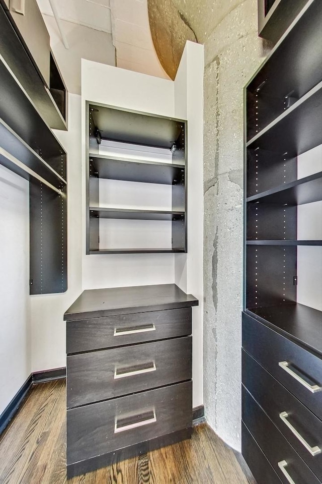 spacious closet with wood finished floors