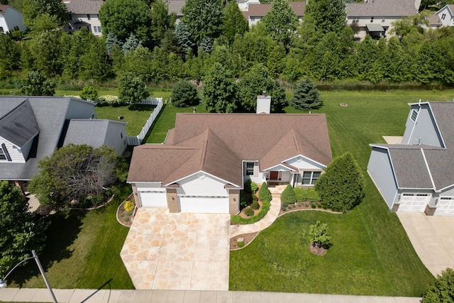 aerial view featuring a residential view