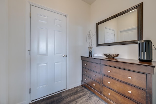 interior space featuring dark wood-style floors