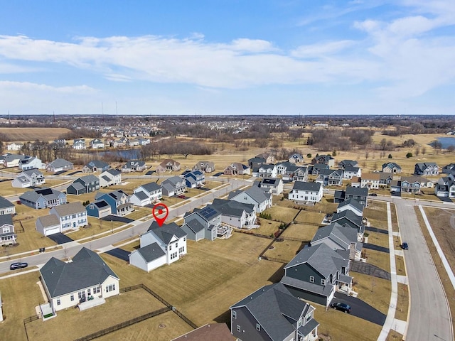 drone / aerial view with a residential view