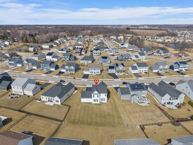 aerial view with a residential view