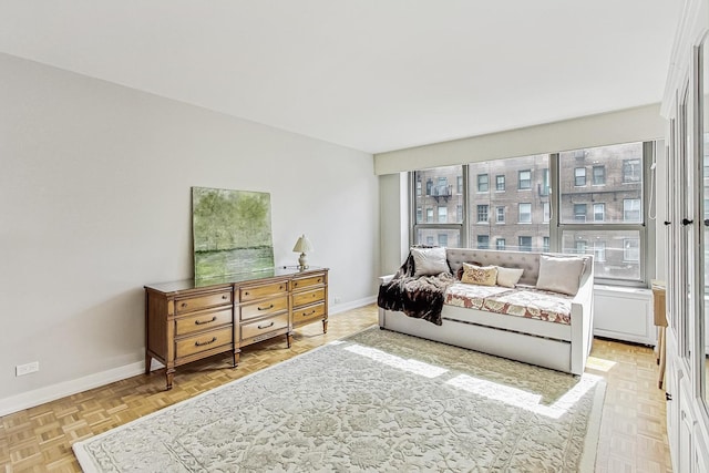 bedroom with baseboards