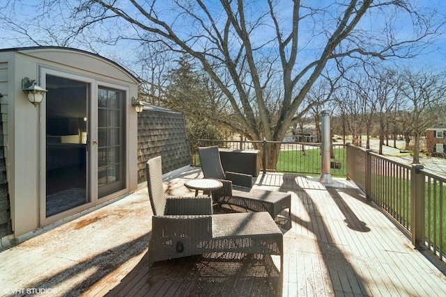 deck featuring an outdoor hangout area