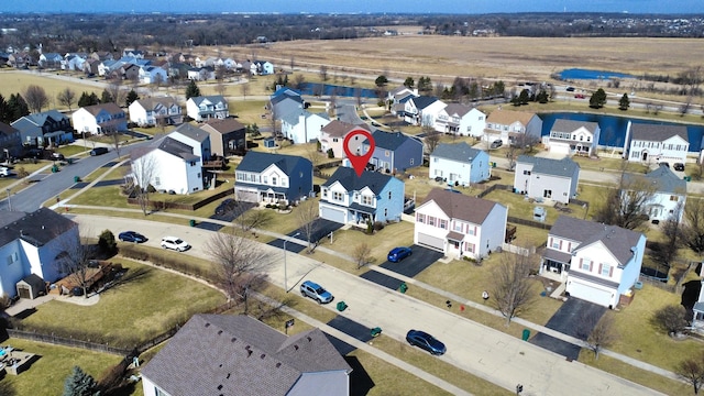 bird's eye view with a residential view