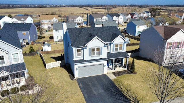 bird's eye view with a residential view