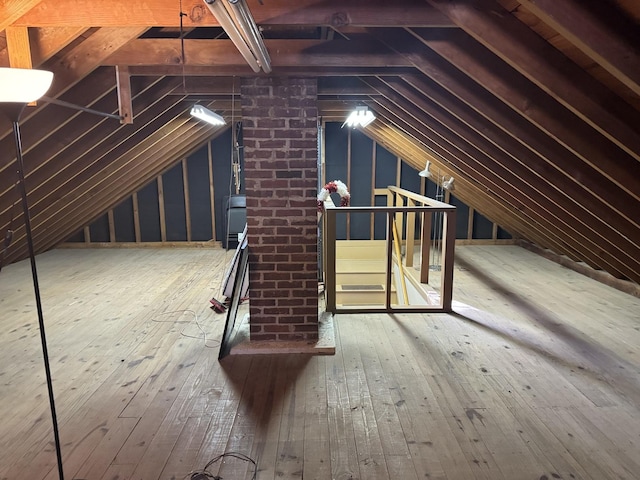 attic with an upstairs landing