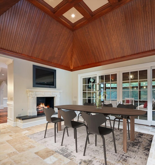 view of patio with a high end fireplace