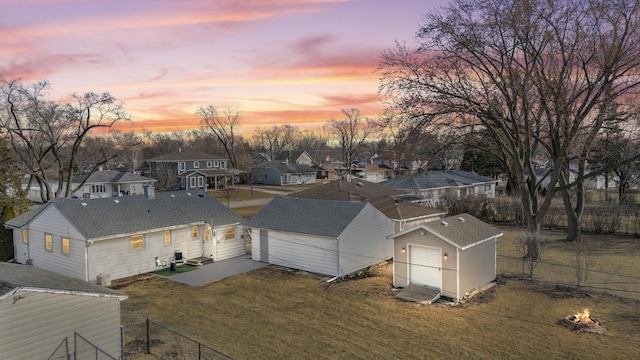 bird's eye view featuring a residential view