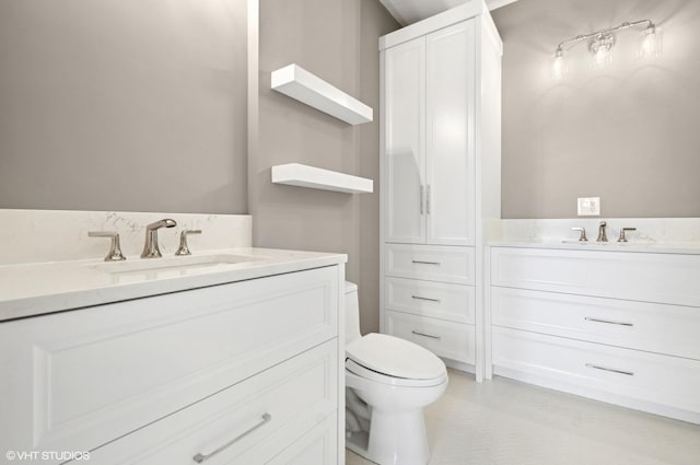 bathroom featuring toilet and vanity