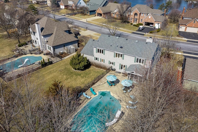 aerial view featuring a residential view