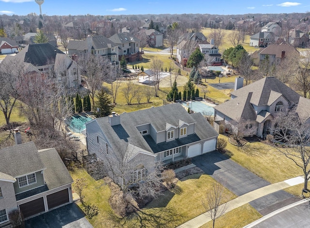 drone / aerial view featuring a residential view