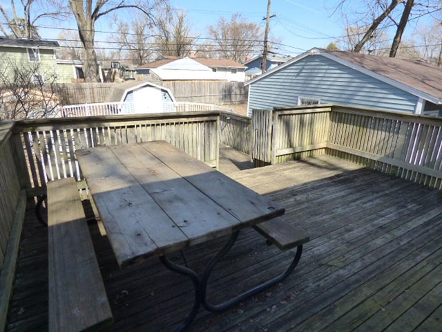 deck featuring fence