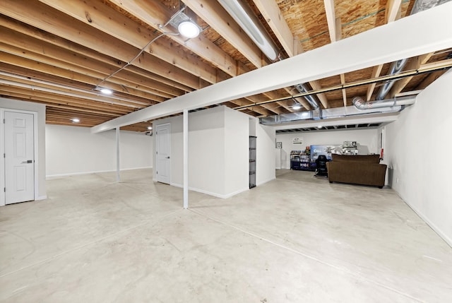 view of finished basement