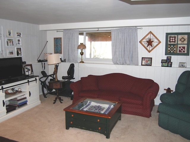 living room featuring carpet flooring