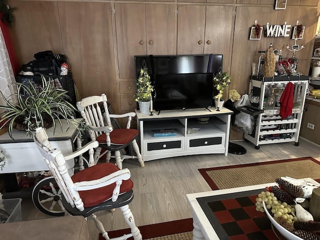 living area with wood finished floors