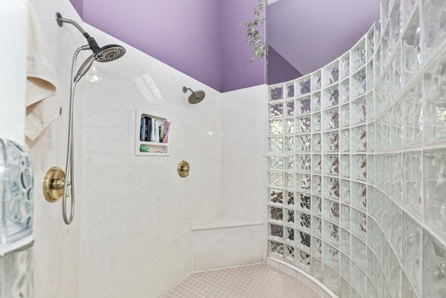 full bathroom featuring a walk in shower