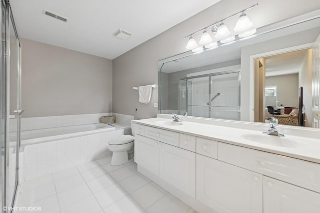 full bathroom with a sink, visible vents, and tile patterned flooring