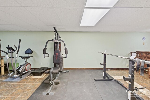 495 Water Tower Rd S, Manteno, IL 60950 - exercise area featuring a drop ceiling and baseboards