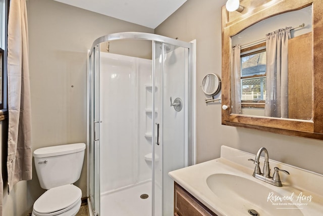 495 Water Tower Rd S, Manteno, IL 60950 - bathroom featuring vanity, toilet, and a shower stall