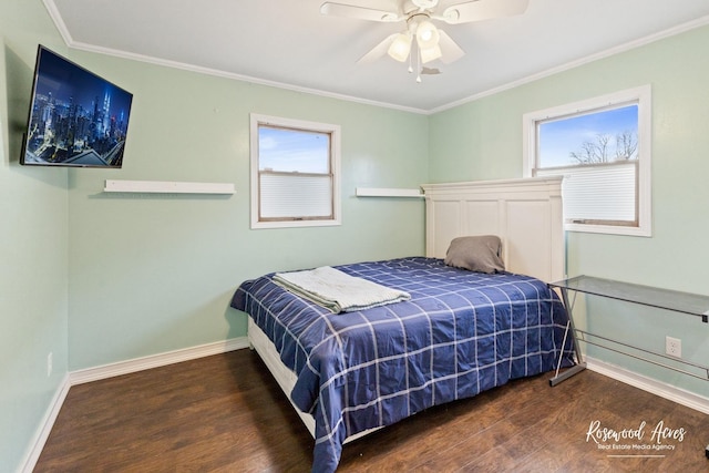 495 Water Tower Rd S, Manteno, IL 60950 - bedroom featuring multiple windows, wood finished floors, and ornamental molding