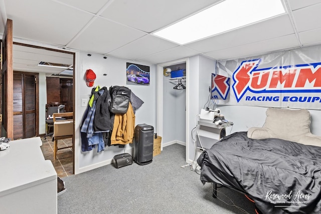 495 Water Tower Rd S, Manteno, IL 60950 - carpeted bedroom with baseboards and a paneled ceiling